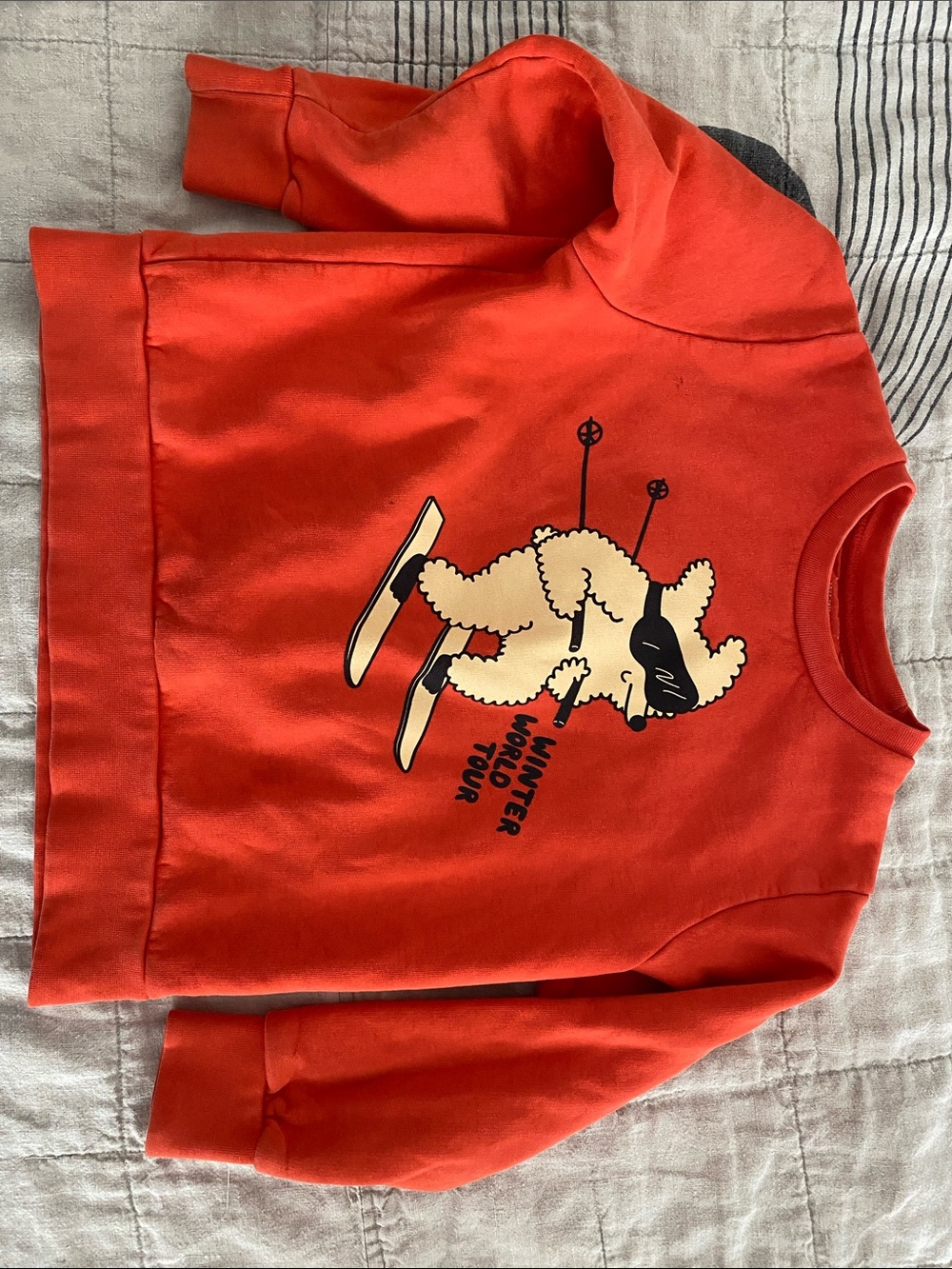 Tiny Cottons Red Graphic Sweatshirt - Winter World Tour